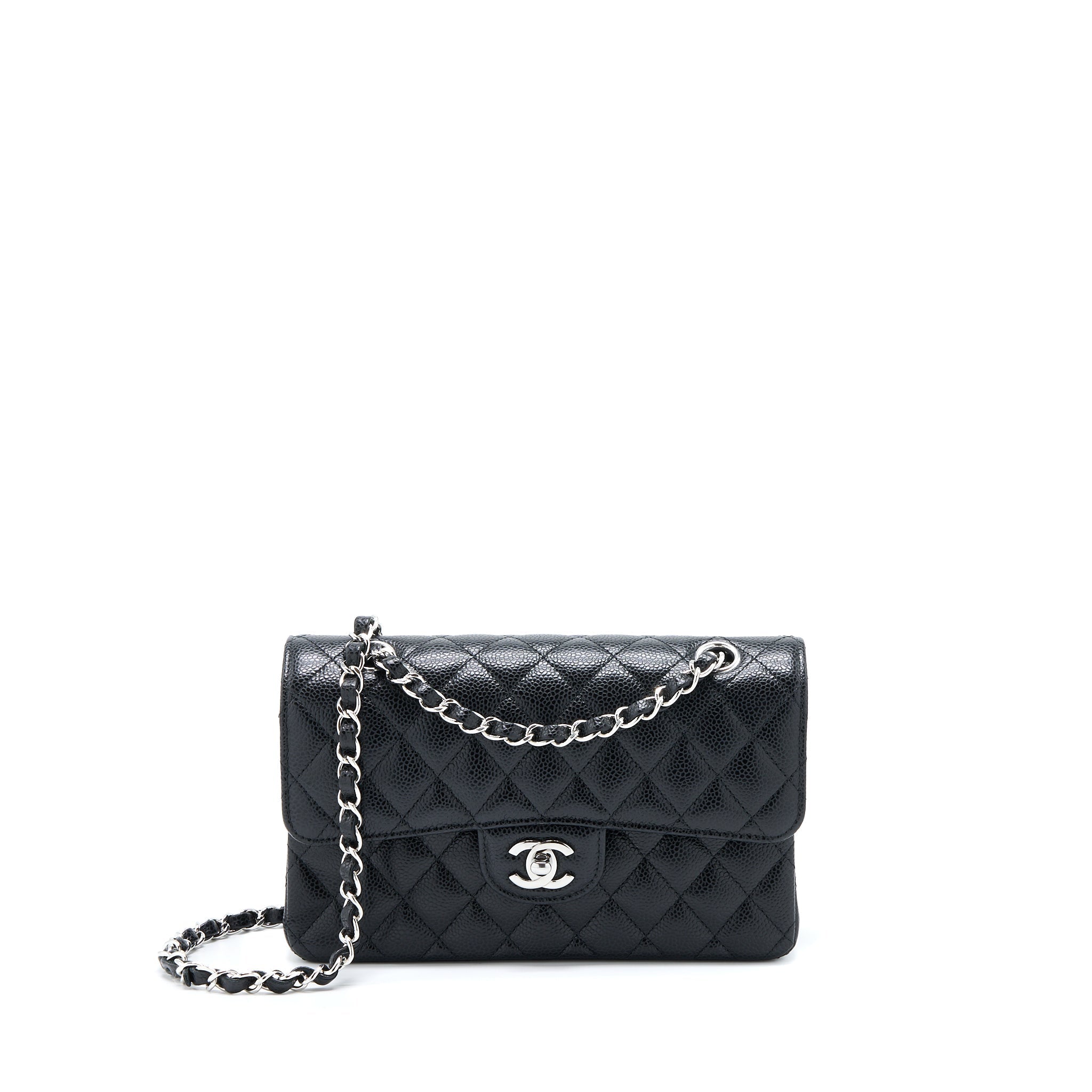 Chanel Small Classic Double Flap Bag Caviar Black (Microchip)