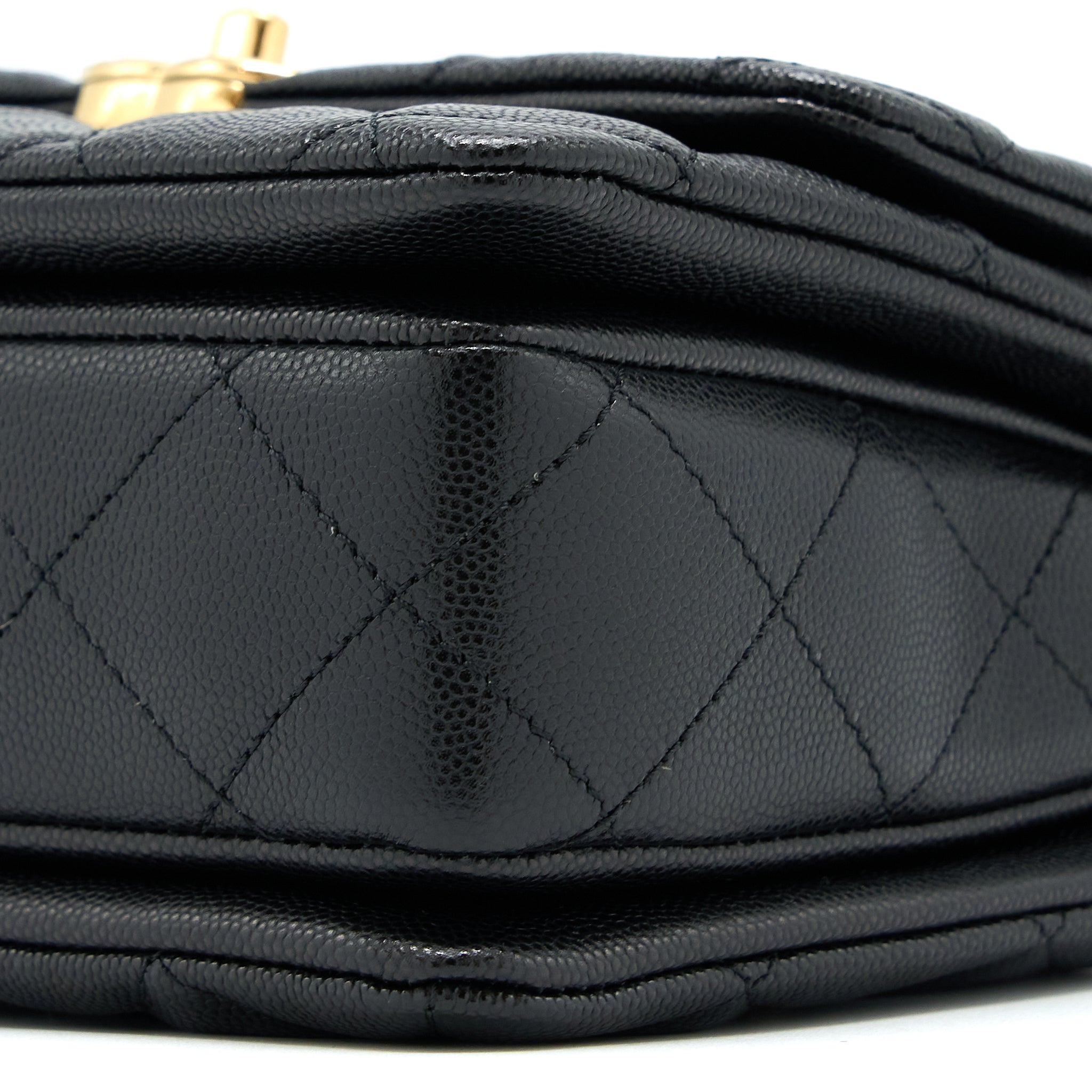 Chanel 22K Coco First Flap Bag Grained Calfskin Black (Microchip)