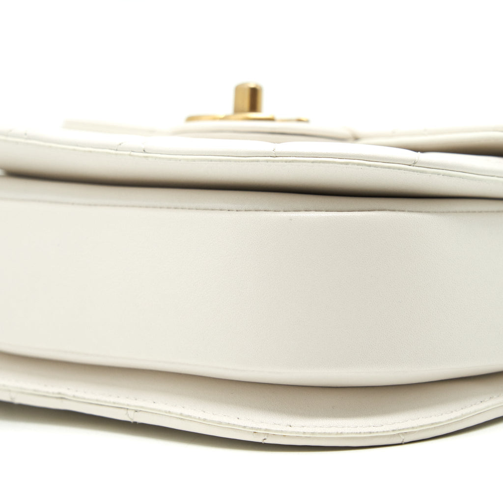 Chanel Seasonal Flap Crossbody Bag Lambskin Cream