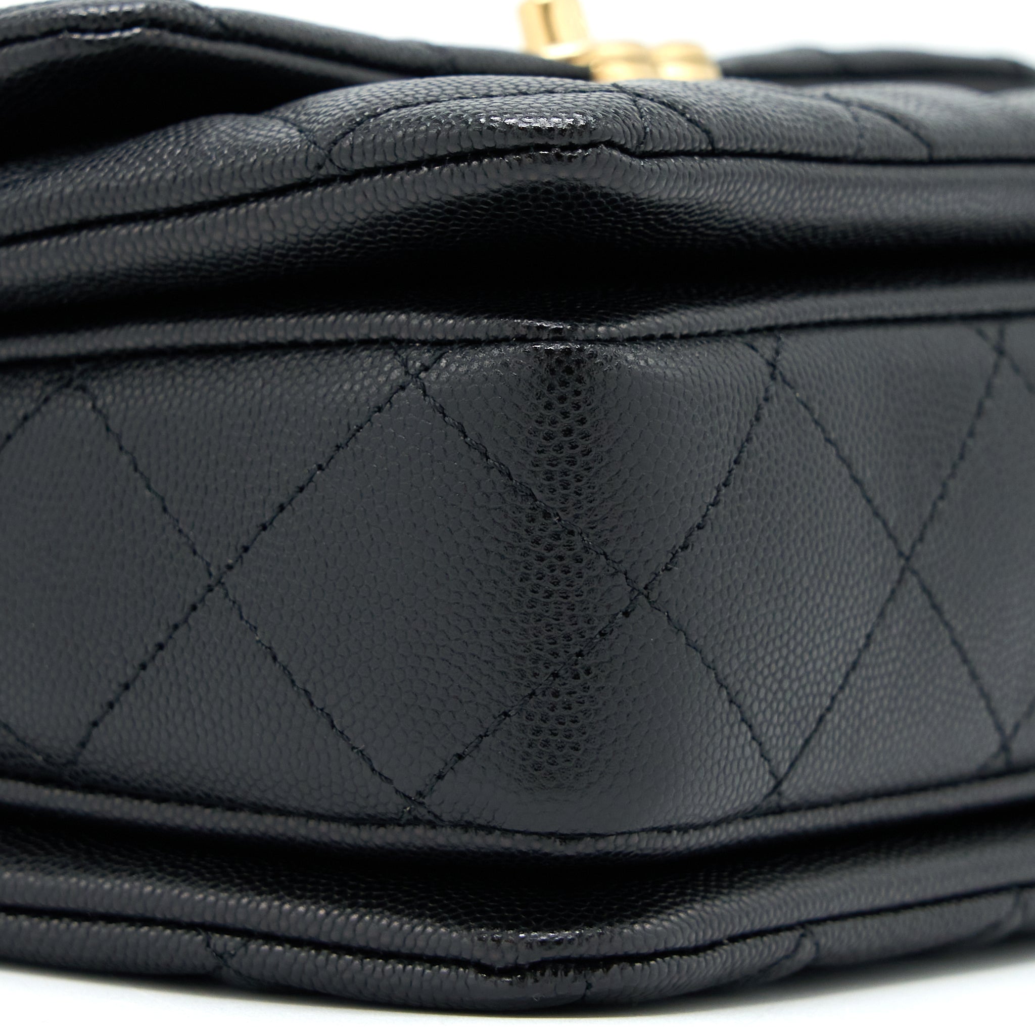 Chanel 22K Coco First Flap Bag Grained Calfskin Black (Microchip)