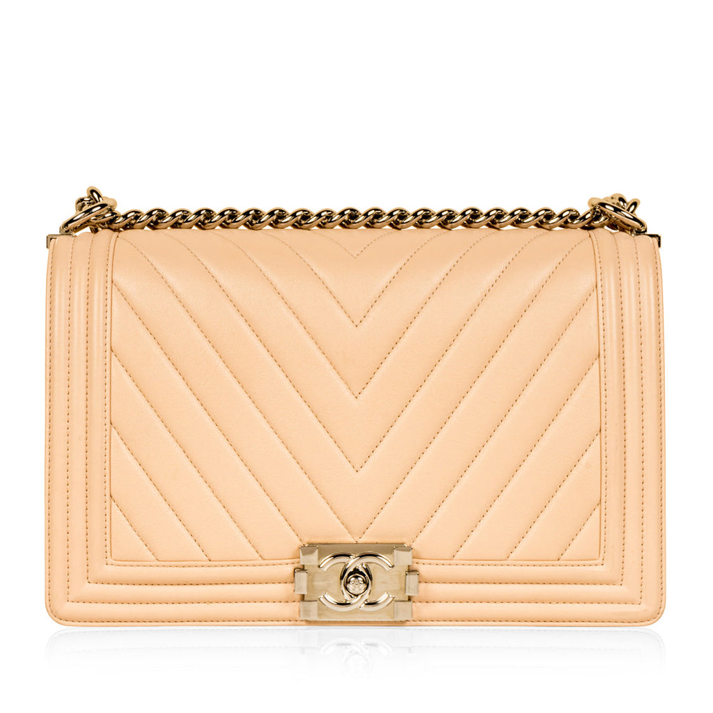Chanel Large Boy Bag - Chevron Lambskin