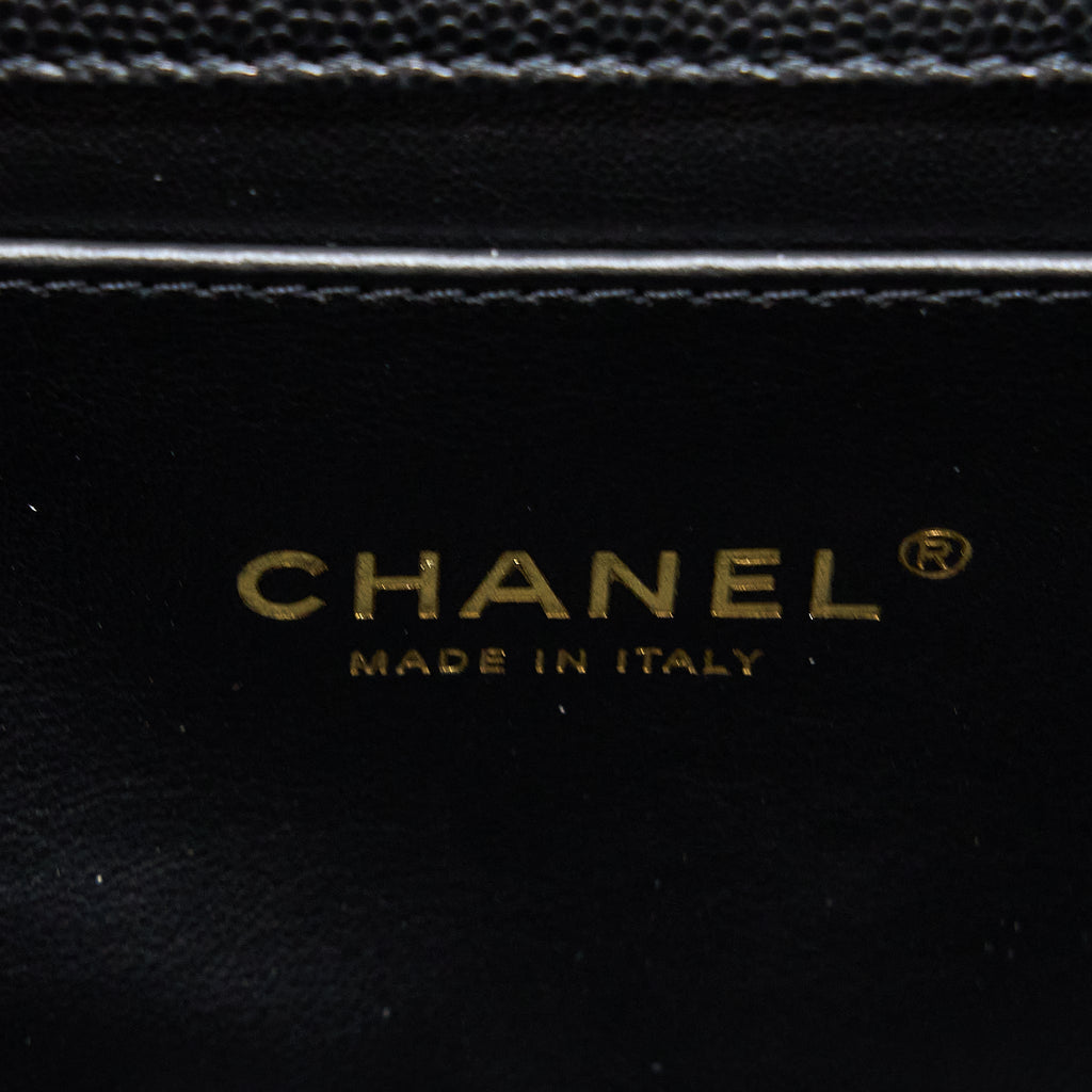 Chanel 22K Coco First Flap Bag Grained Calfskin Black (Microchip)