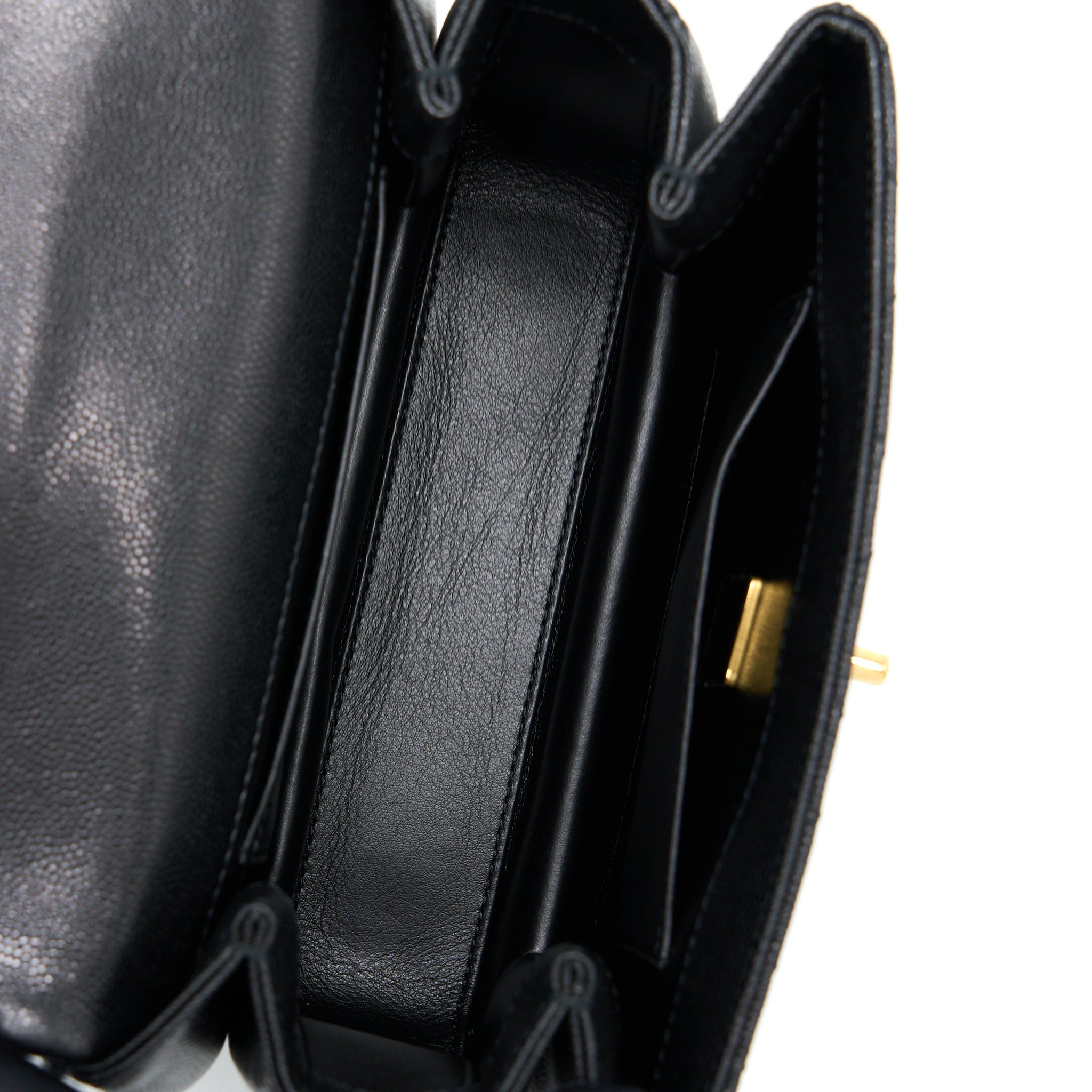 Chanel 22K Coco First Flap Bag Grained Calfskin Black (Microchip)