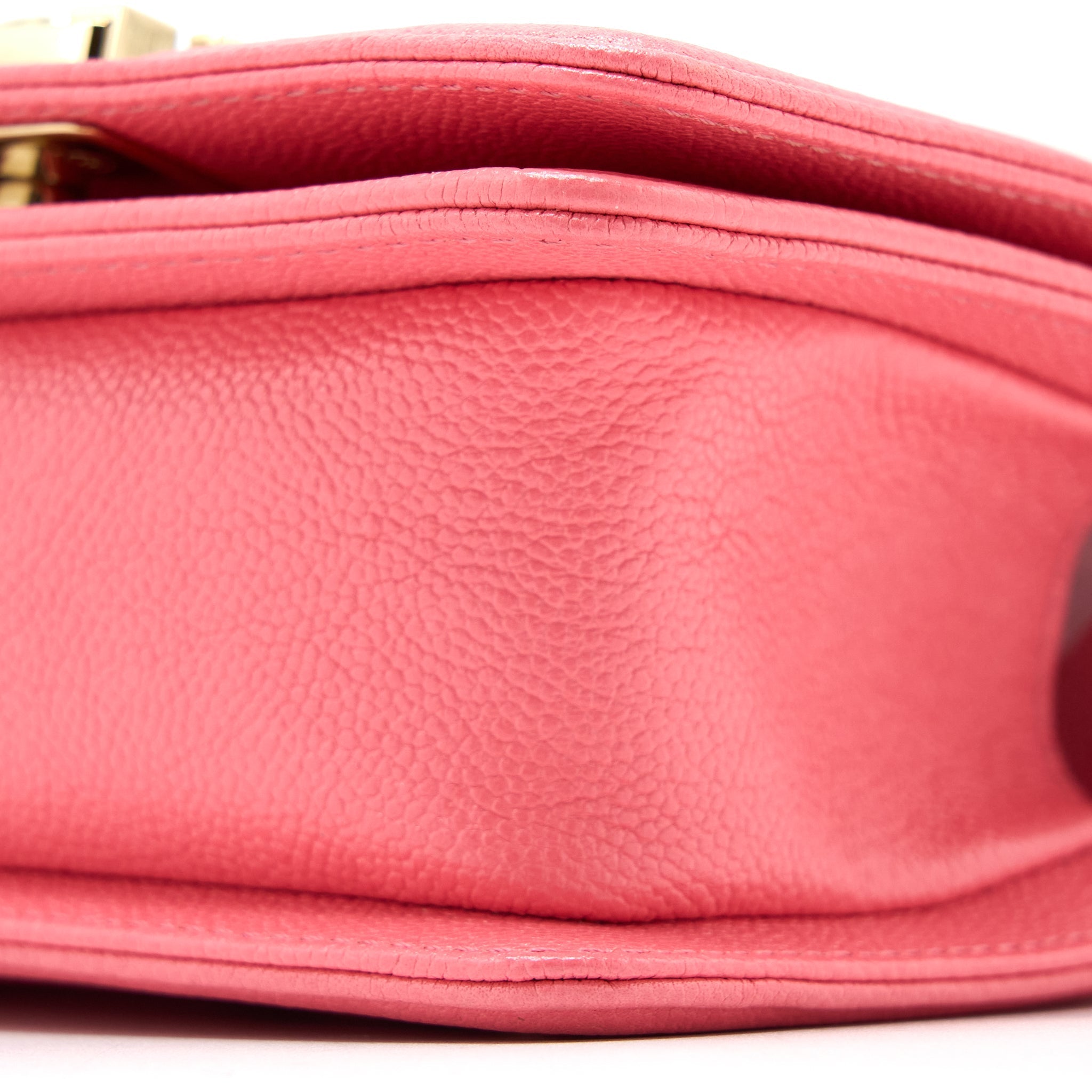 Chanel Super Mini Boy Bag Chevron Caviar Pink L (Microchip)