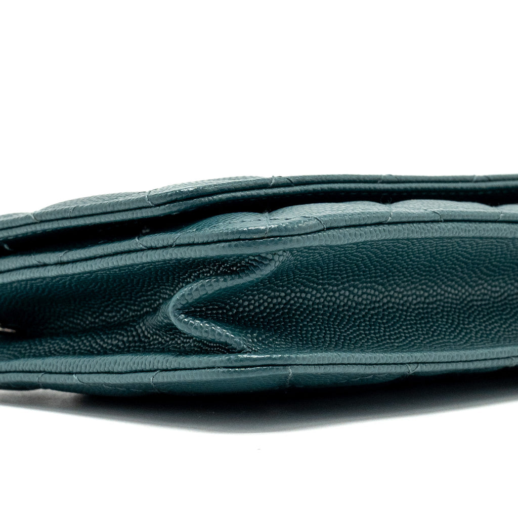 Chanel Classic Wallet on Chain Caviar Dark Green
