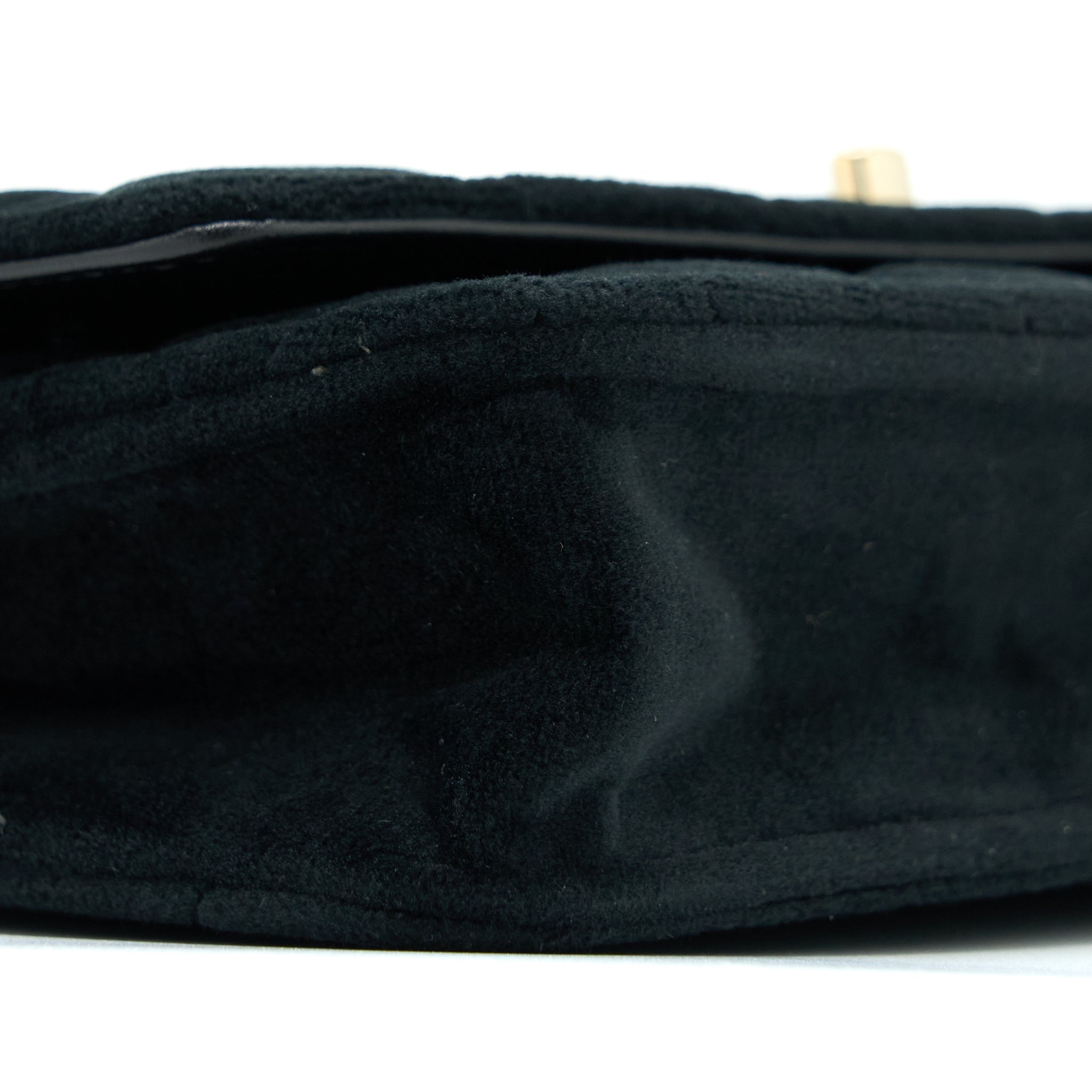 Chanel Velvet Pearl Crush Wallet On Chain Black L