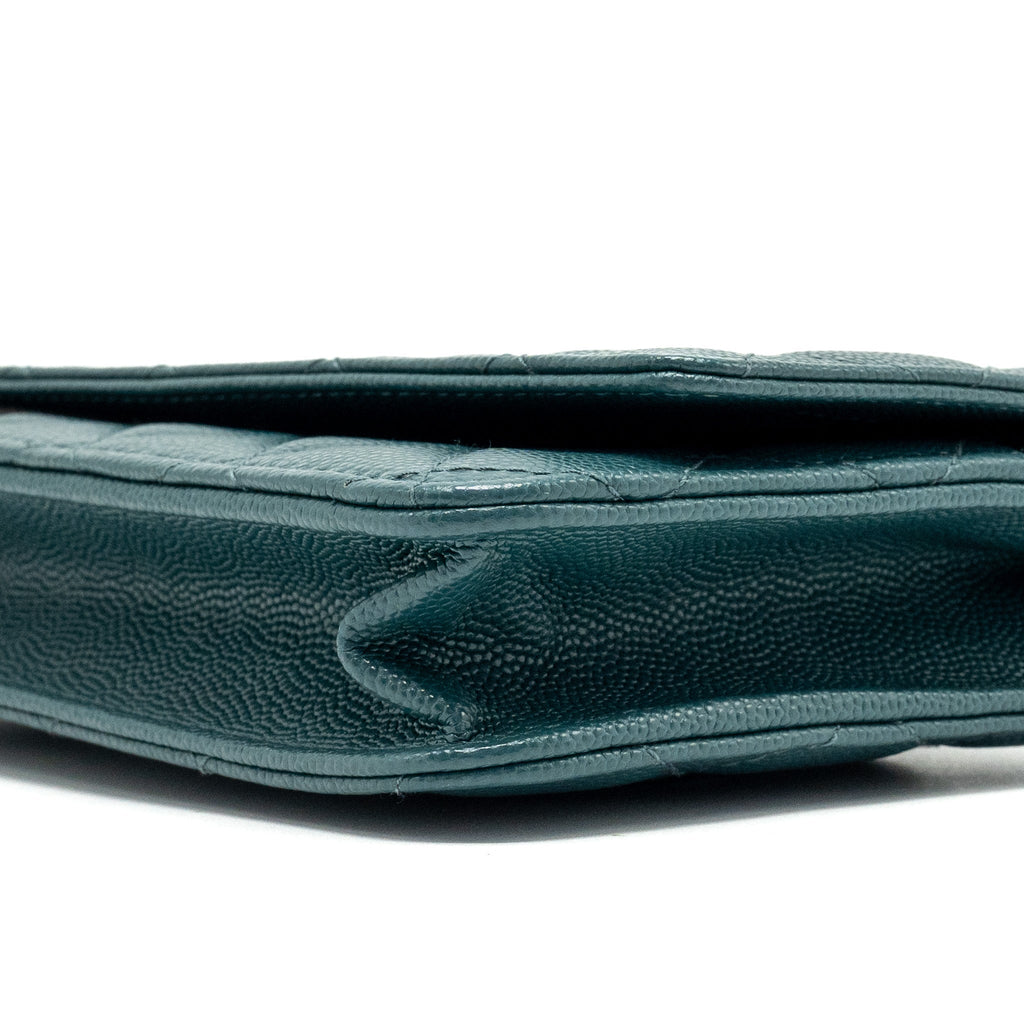 Chanel Classic Wallet on Chain Caviar Dark Green