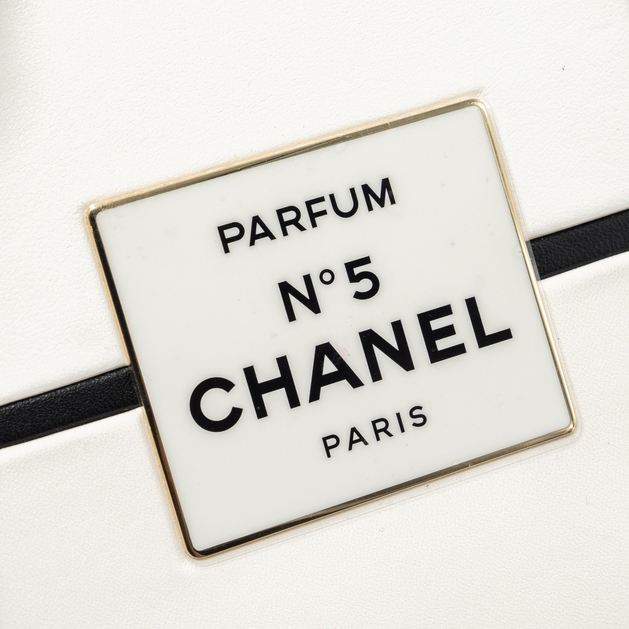 Chanel 21s Perfume Bottle Evening Bag Lambskin Black/White L