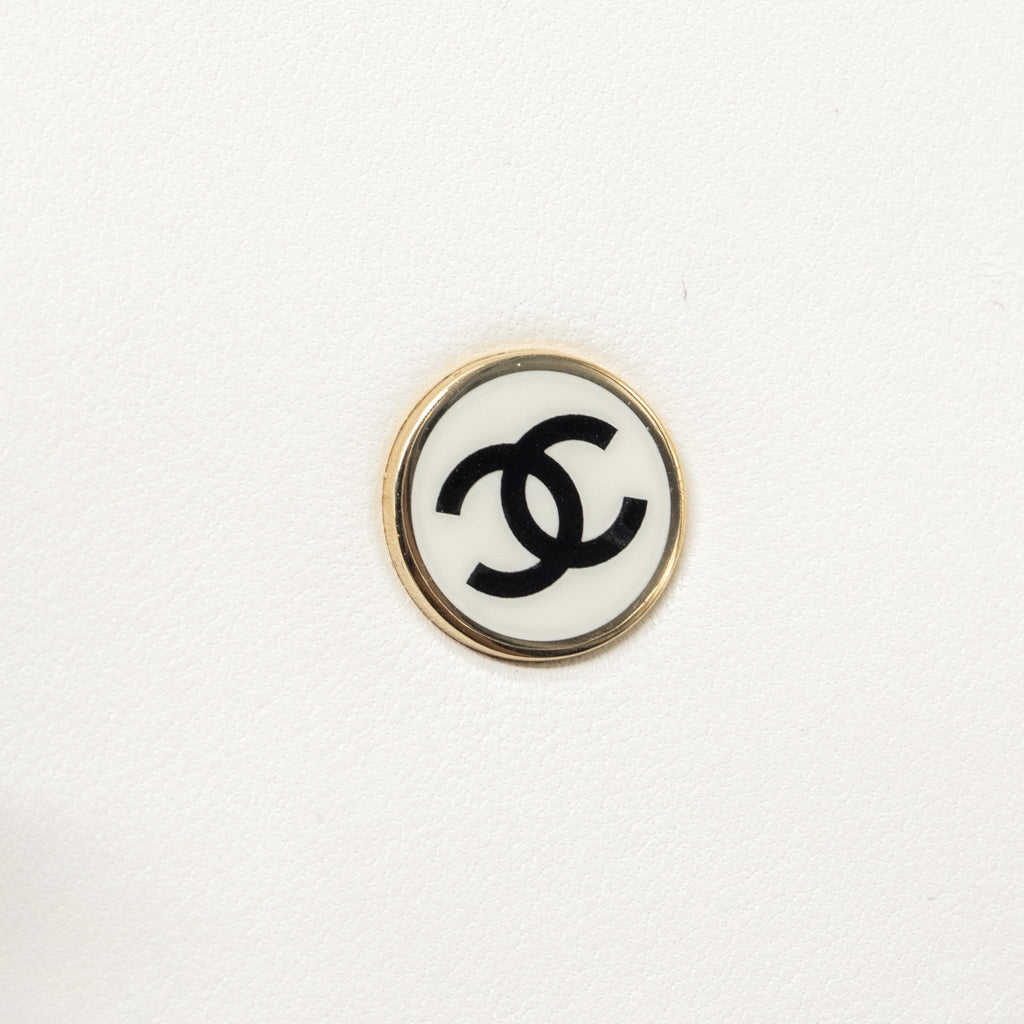 Chanel 21s Perfume Bottle Evening Bag Lambskin Black/White L