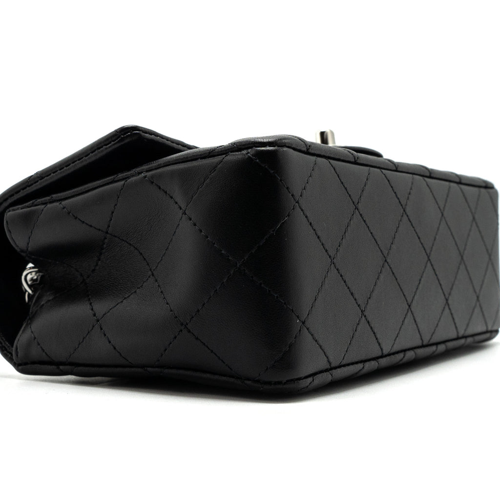 Chanel mini rectangular flap bag lambskin black  (MICrochip)