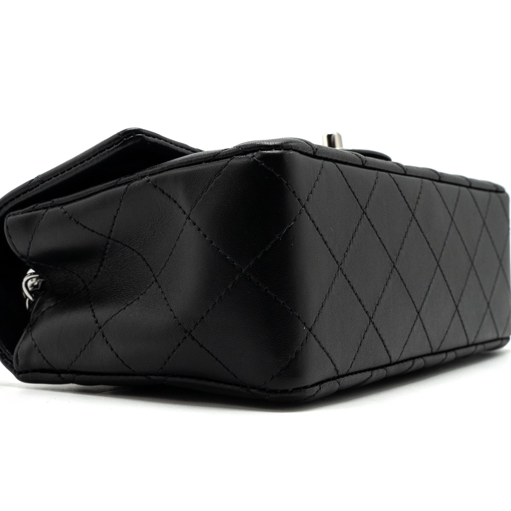 Chanel mini rectangular flap bag lambskin black  (MICrochip)