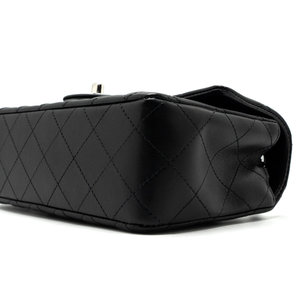 Chanel mini rectangular flap bag lambskin black  (MICrochip)