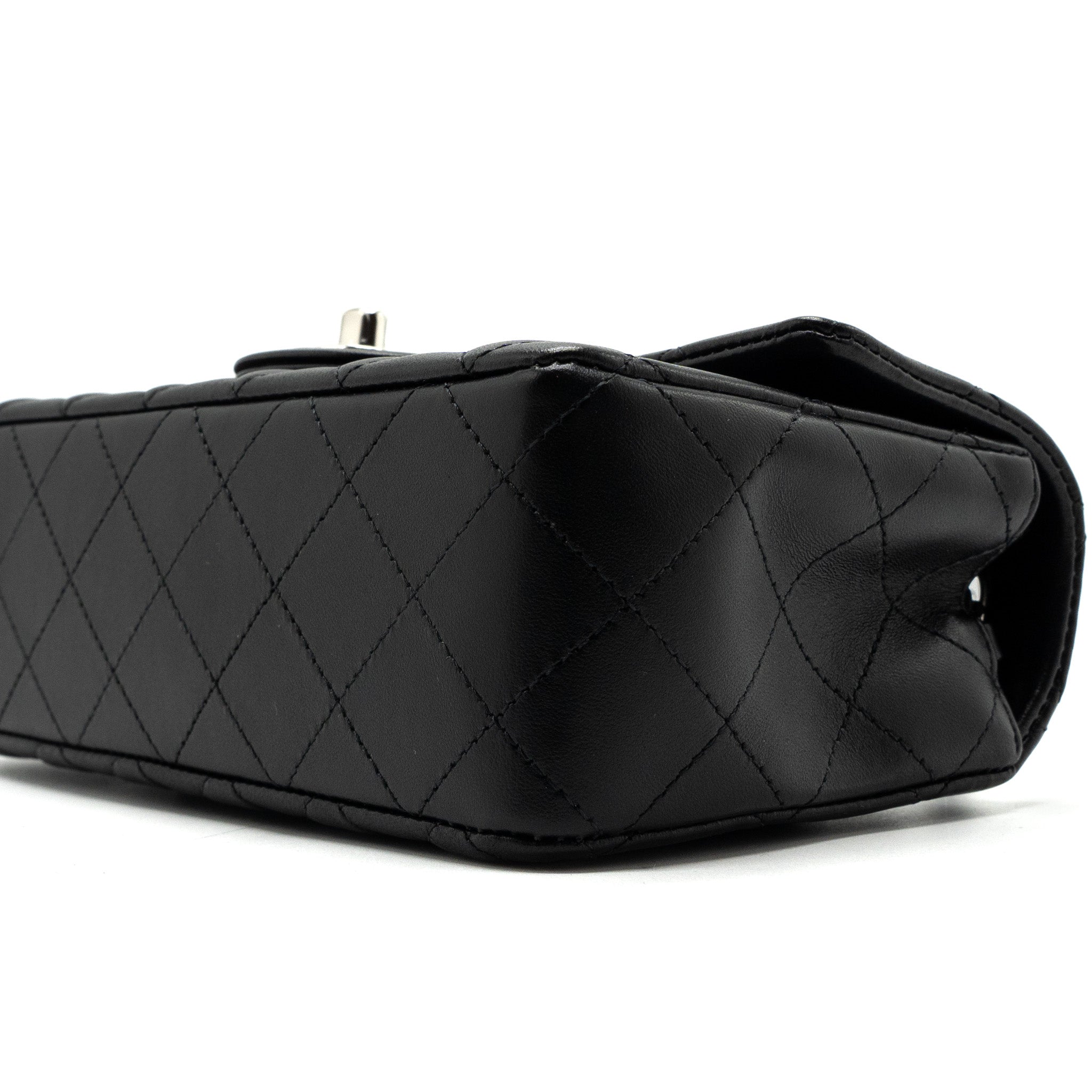 Chanel mini rectangular flap bag lambskin black  (MICrochip)