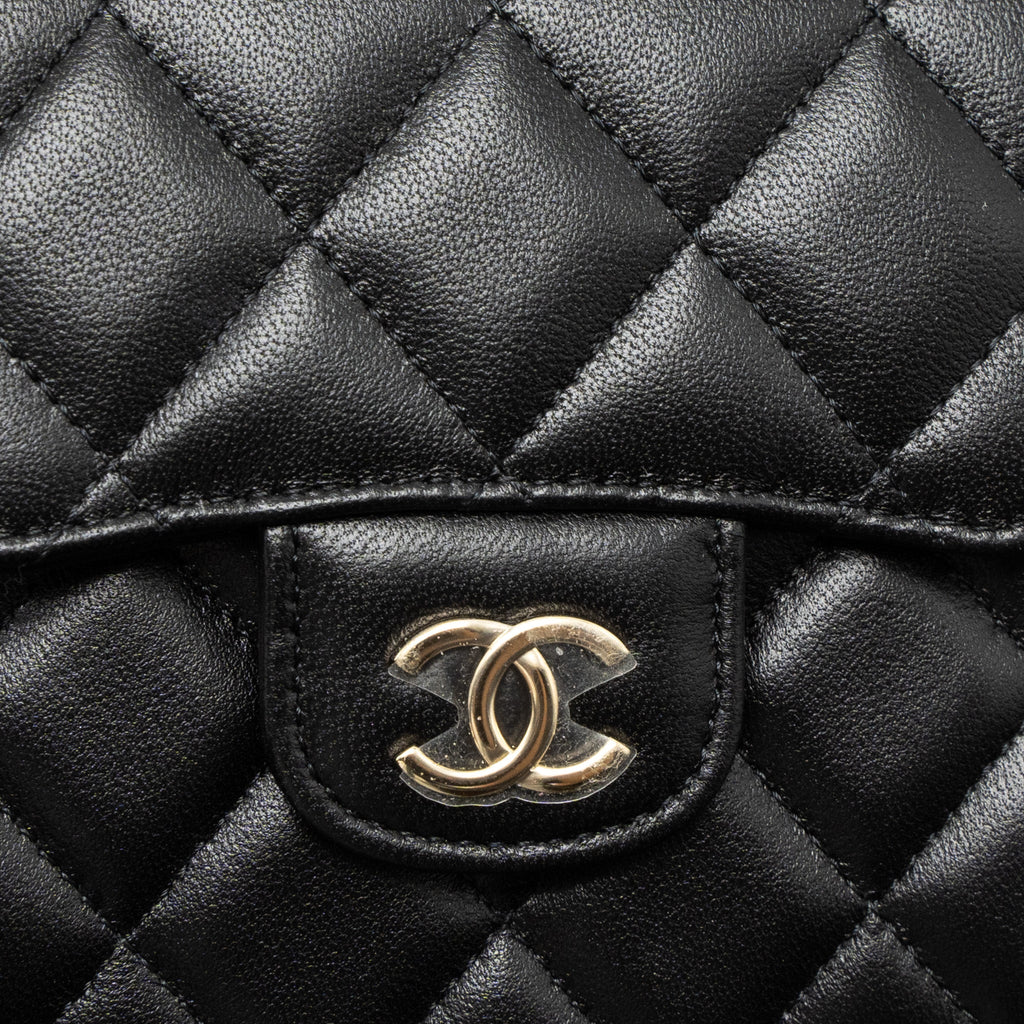 Chanel Top Handle Mini Flap Bag Lambskin Black L (Microchip)