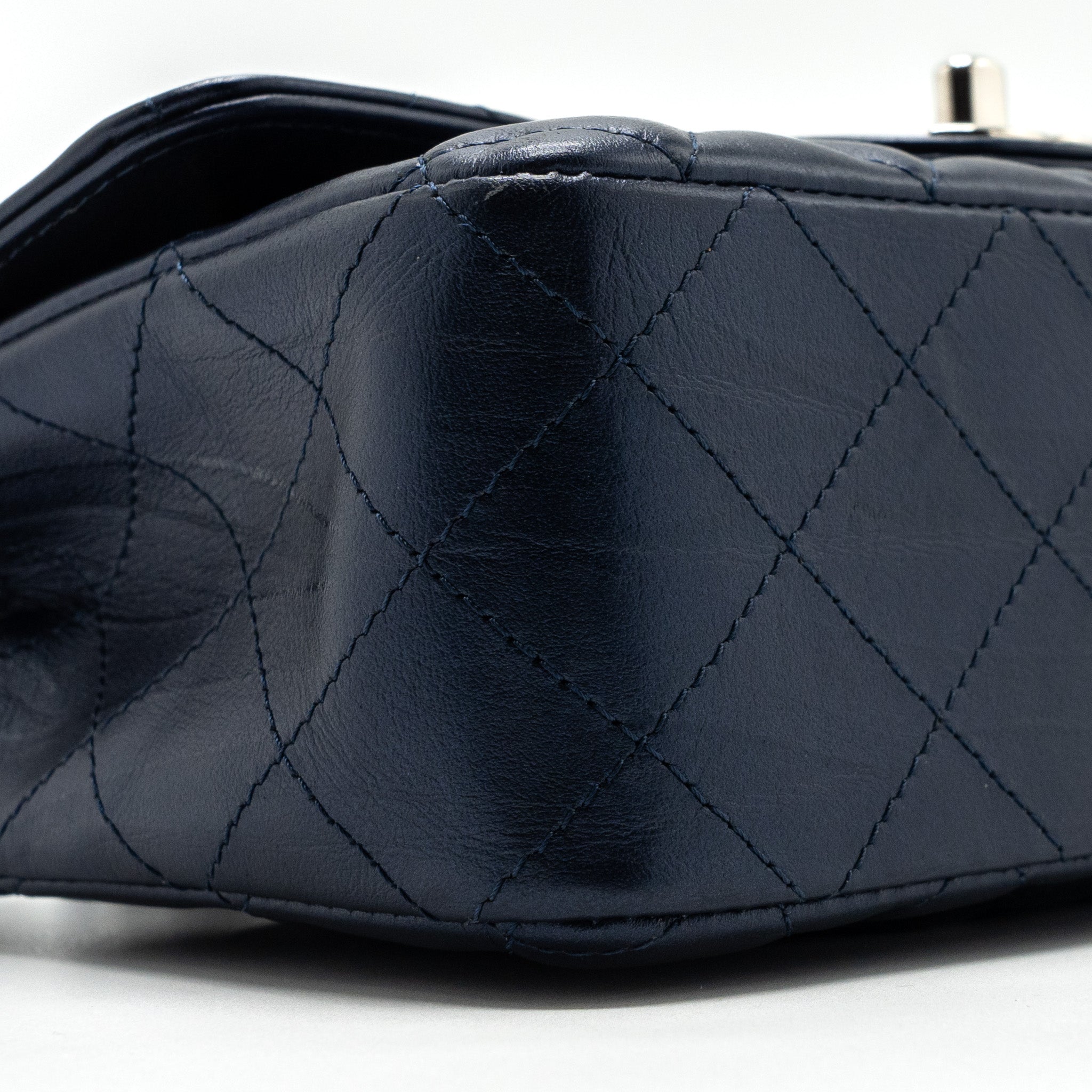 Chanel mini rectangular flap bag calfskin limited dark blue