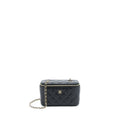 Chanel Long Vanity With Chain Lambskin Black L