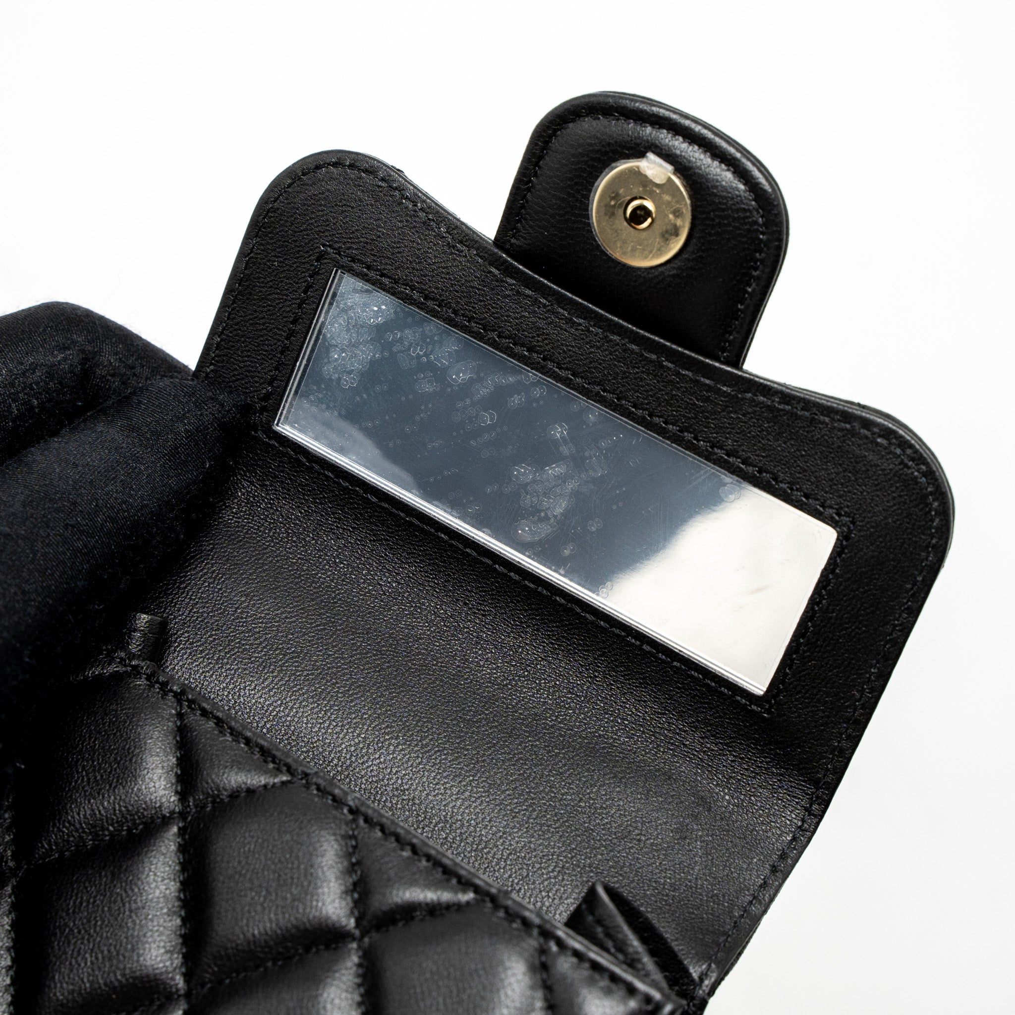 Chanel Top Handle Mini Flap Bag Lambskin Black L (Microchip)