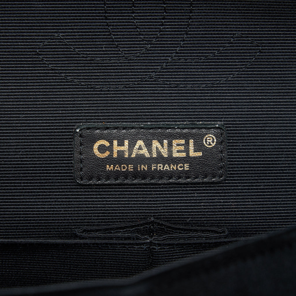 Chanel Velvet Medium Classic Double Flap Bag Velvet Black L