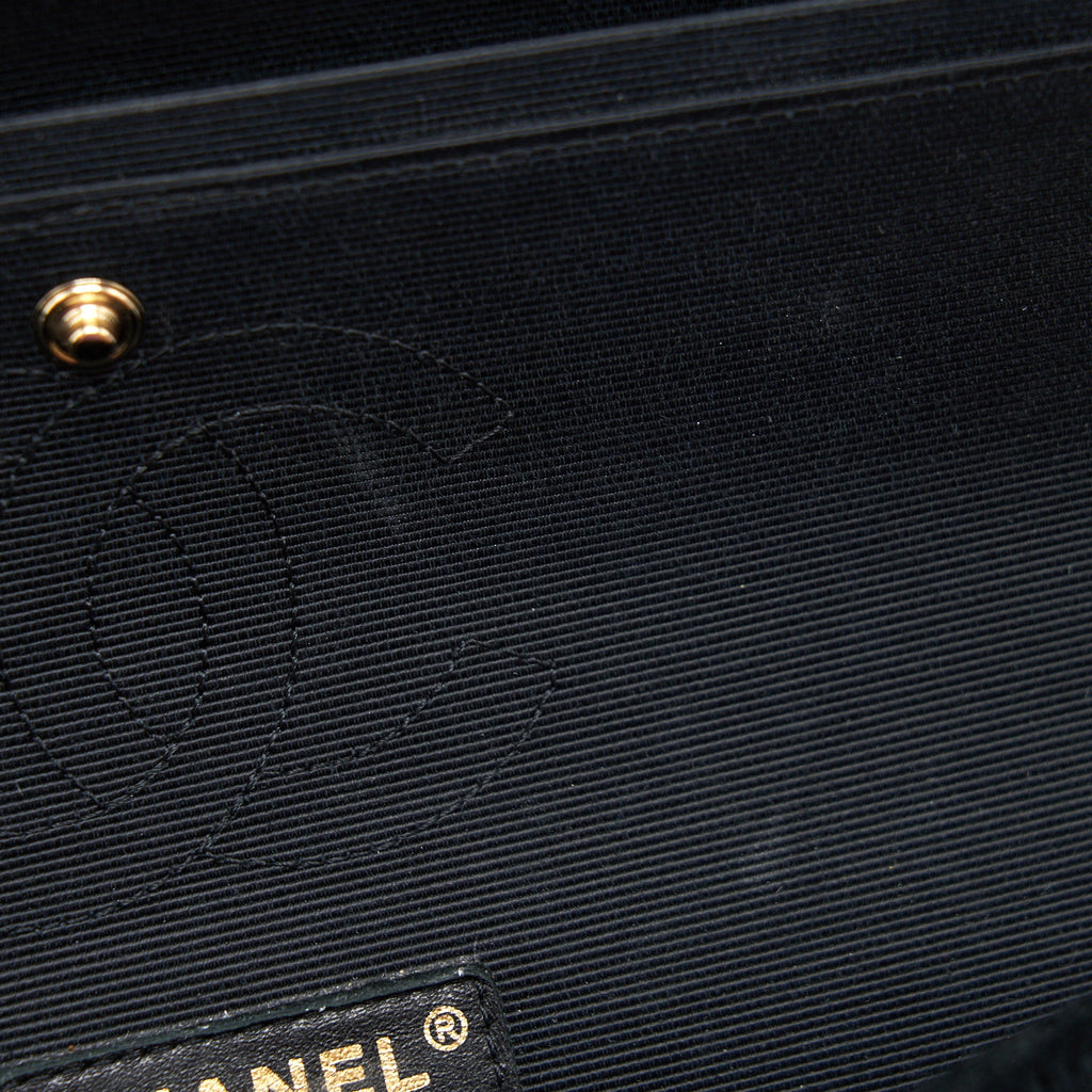 Chanel Velvet Medium Classic Double Flap Bag Velvet Black L
