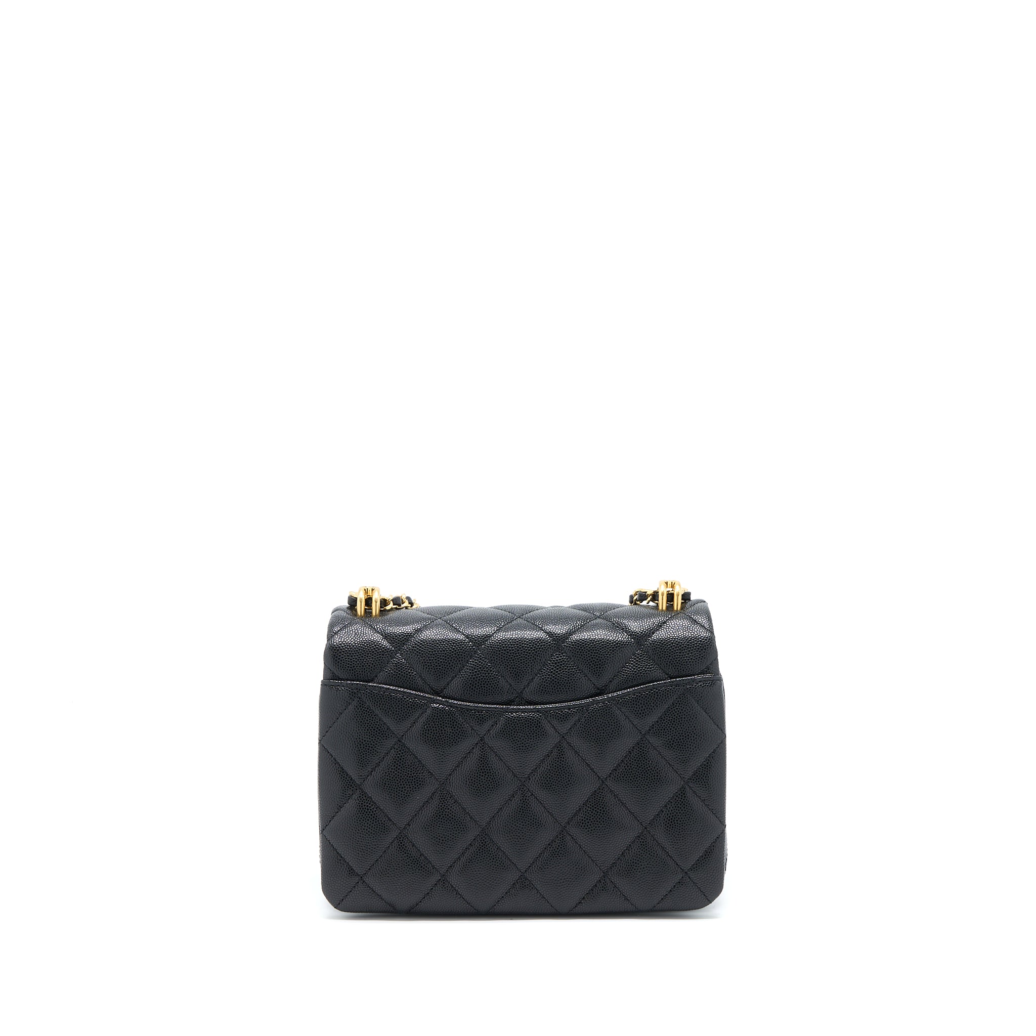 Chanel 22K Coco First Flap Bag Grained Calfskin Black (Microchip)