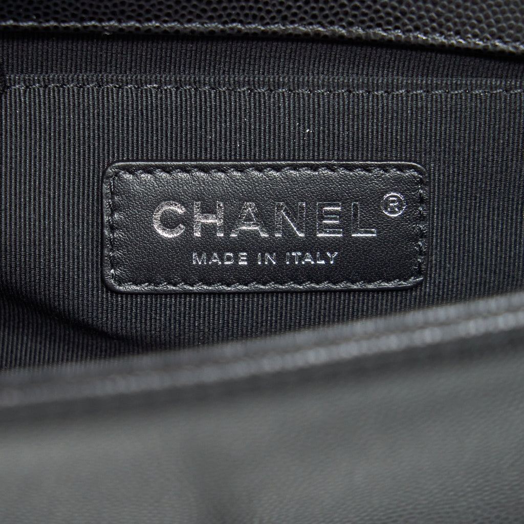 Chanel Small Boy Bag Caviar Black Ruthenium Hardware