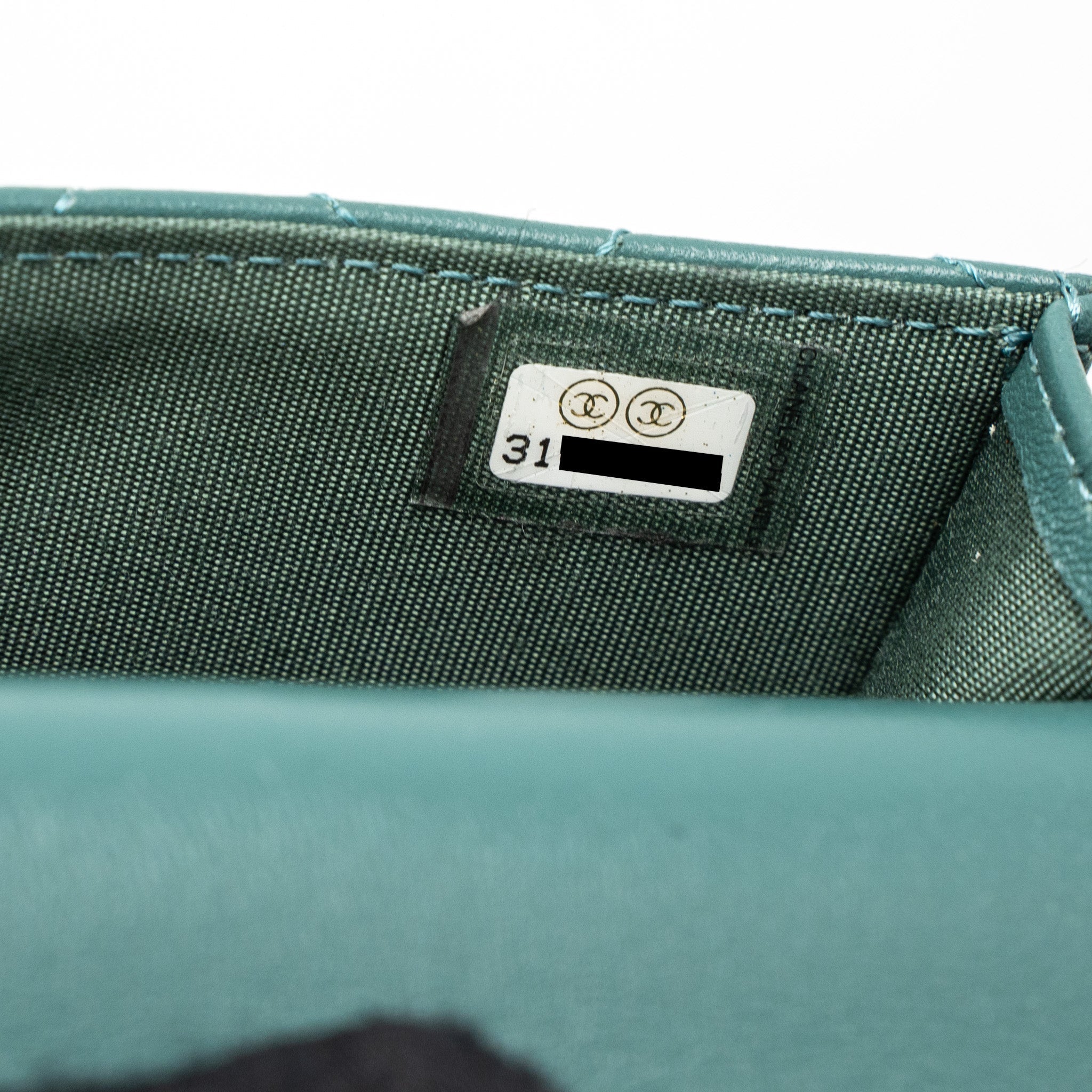 Chanel Mini Top Handle Flap Bag Lambskin Green Brushed