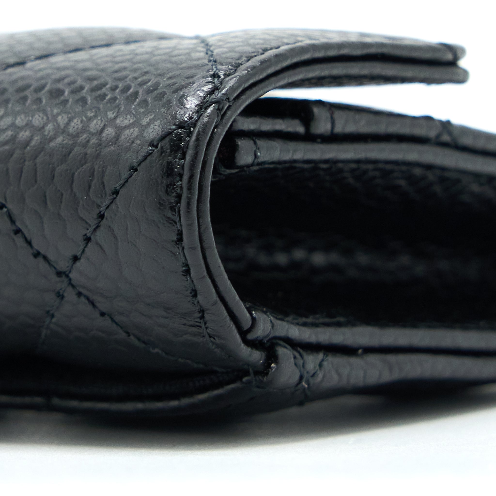 Chanel Classic Flap Card Holder Caviar Black  (Microchip)