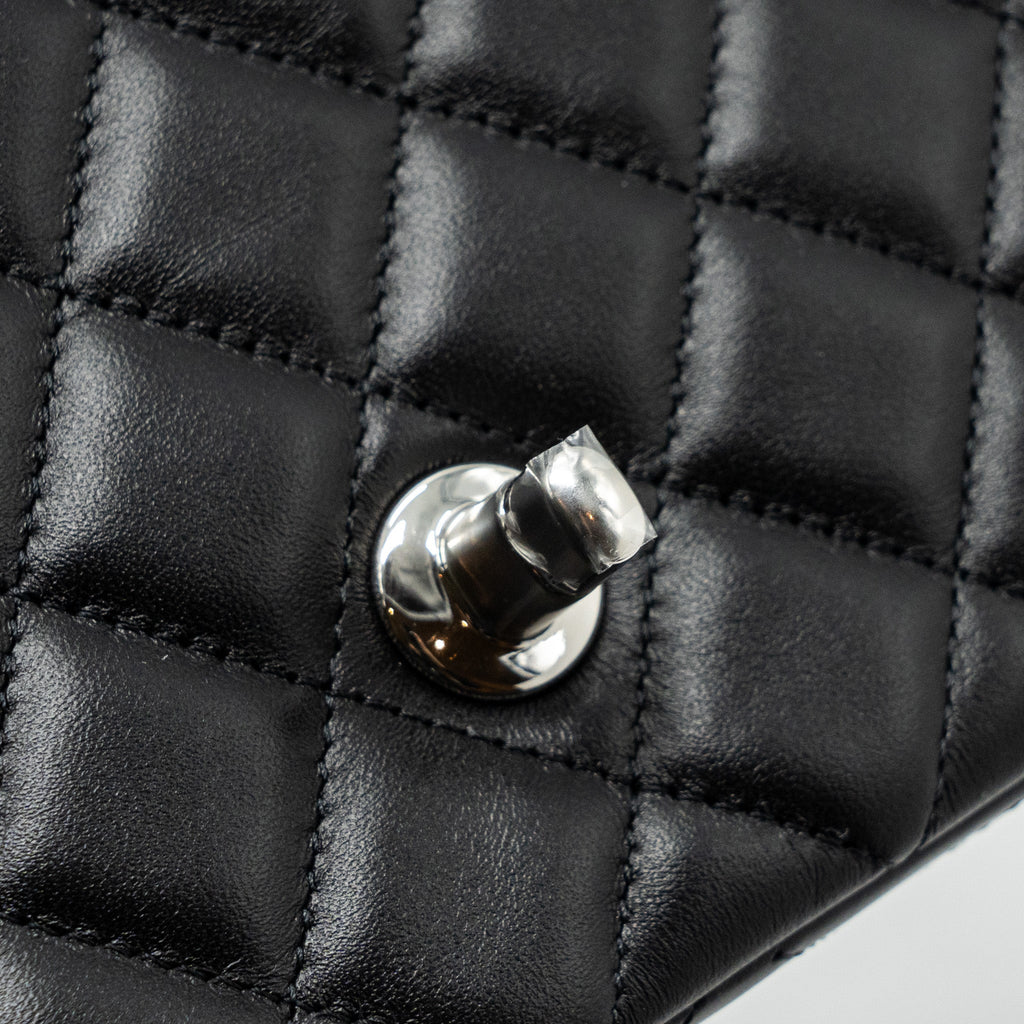 Chanel mini rectangular flap bag lambskin black  (MICrochip)