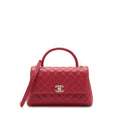 Chanel Medium Coco Handle Caviar Red L (Microchip)
