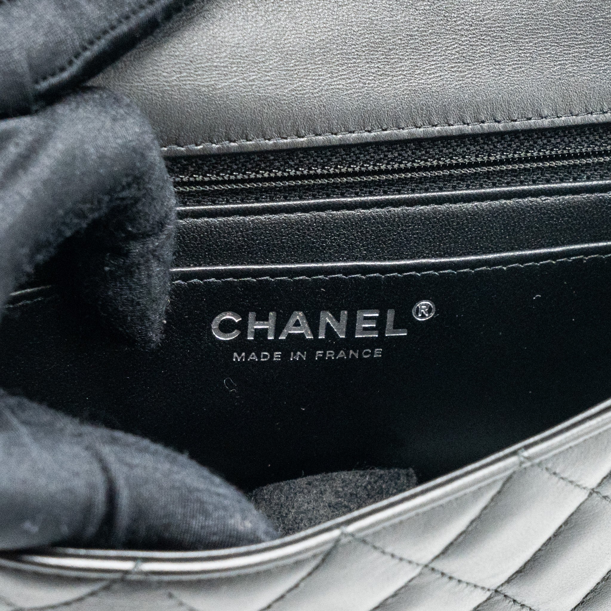 Chanel mini rectangular flap bag lambskin black  (MICrochip)