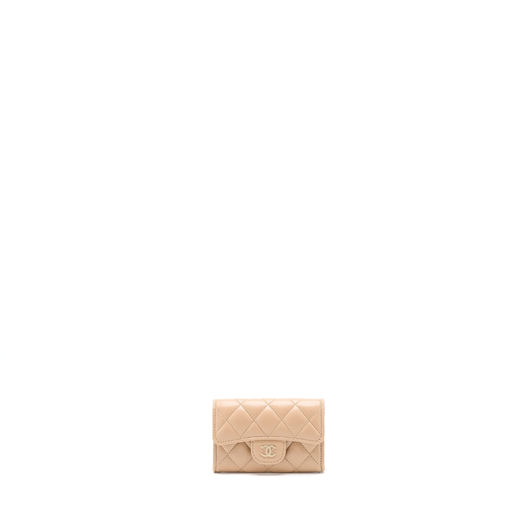 Chanel Classic Flap Card Holder Lambskin Beige L