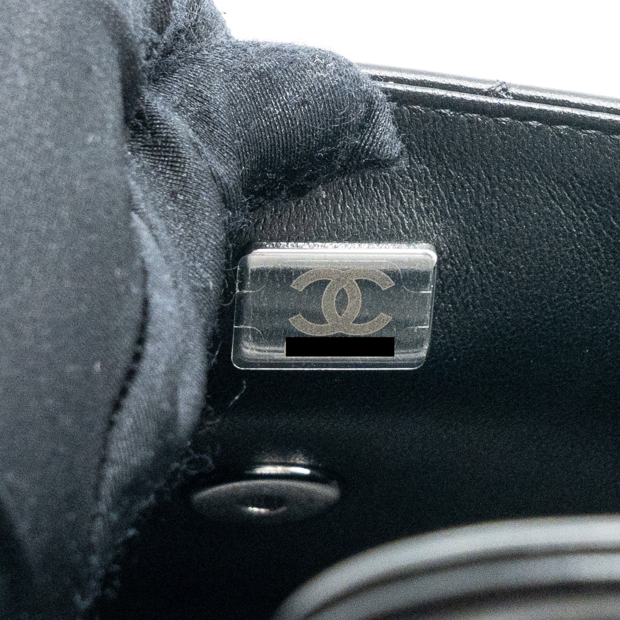 Chanel mini rectangular flap bag lambskin black  (MICrochip)