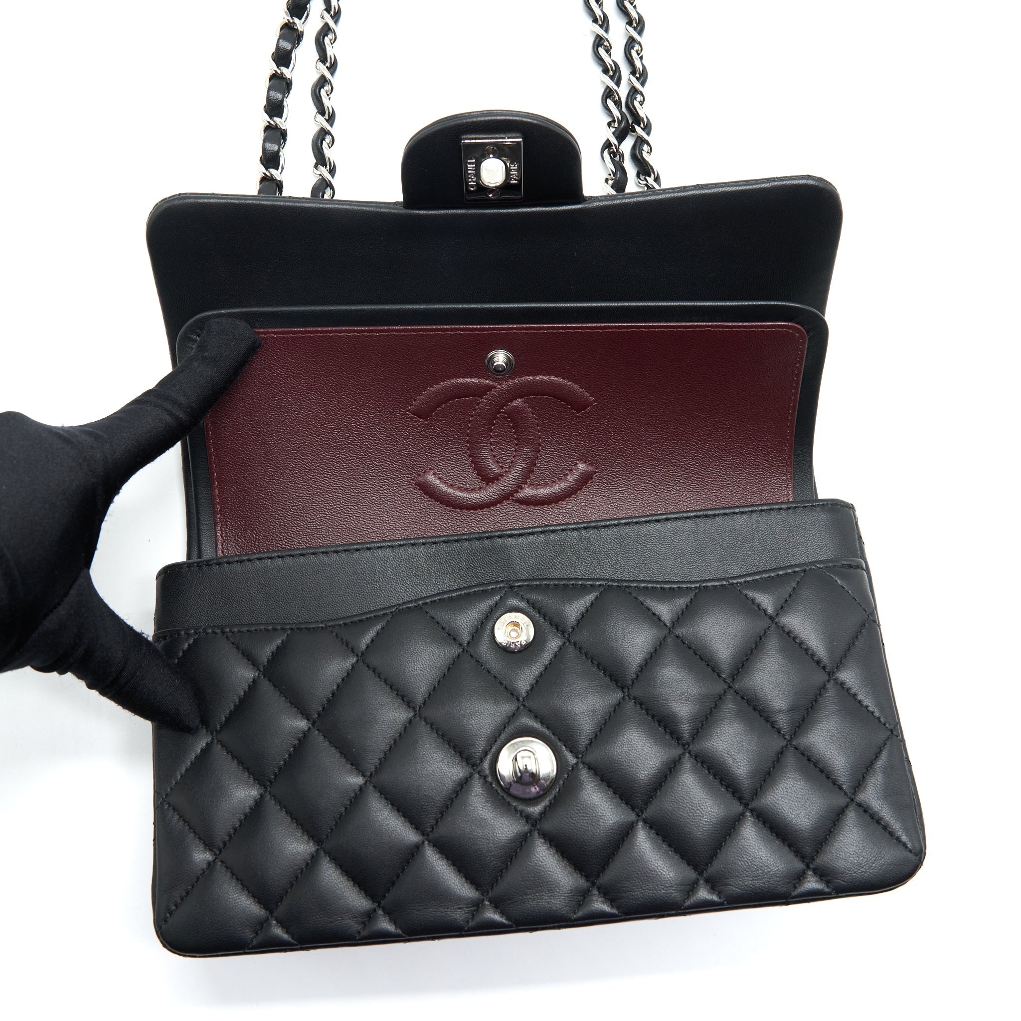 Chanel Small Classic Double Flap Bag Lambskin Black