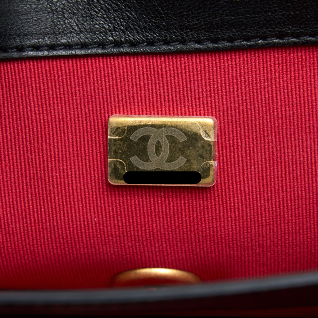 Chanel CC Logo Flap Bag Lambskin Black Multicolour Hardware (Microchip)