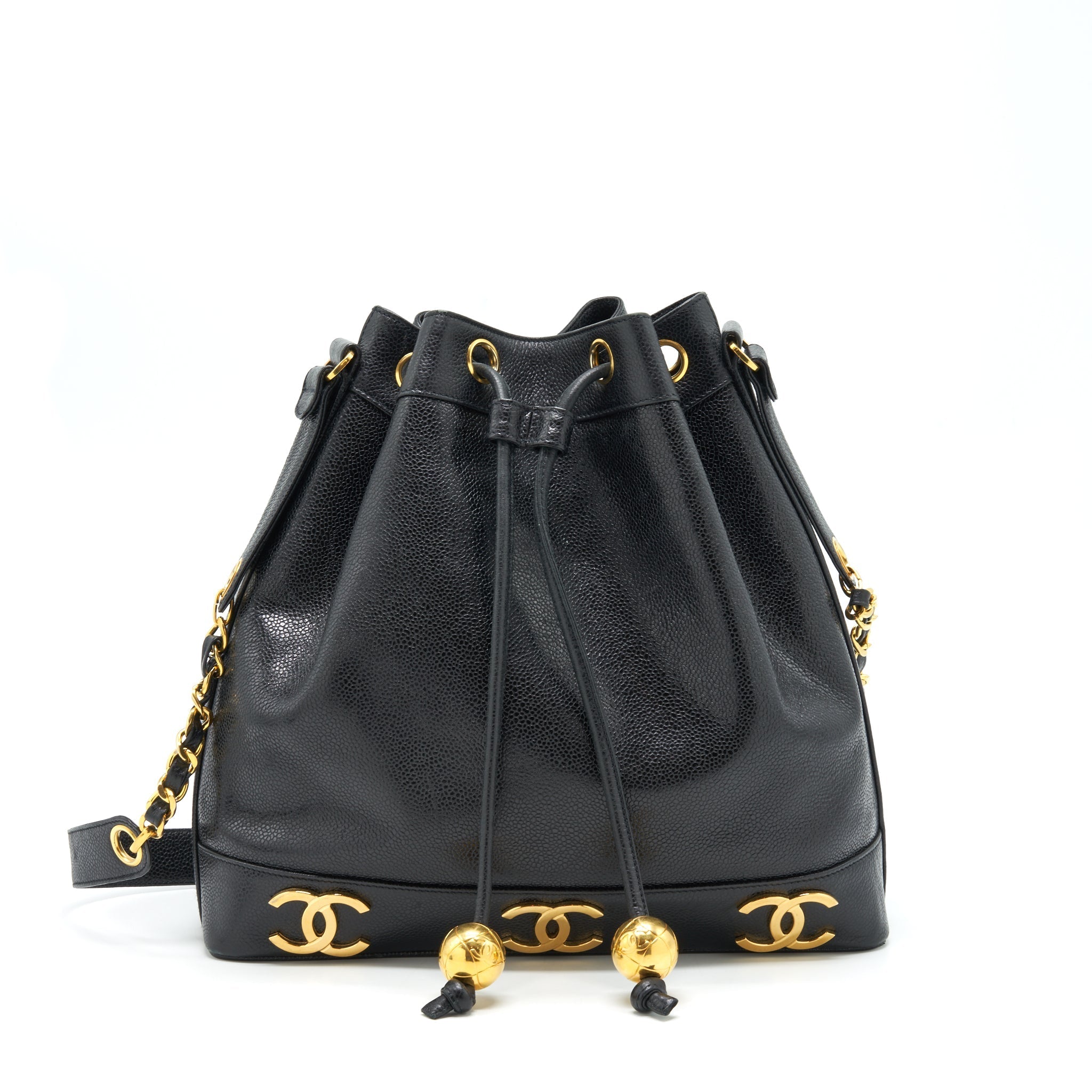 Chanel Vintage Bucket Bag Caviar Black