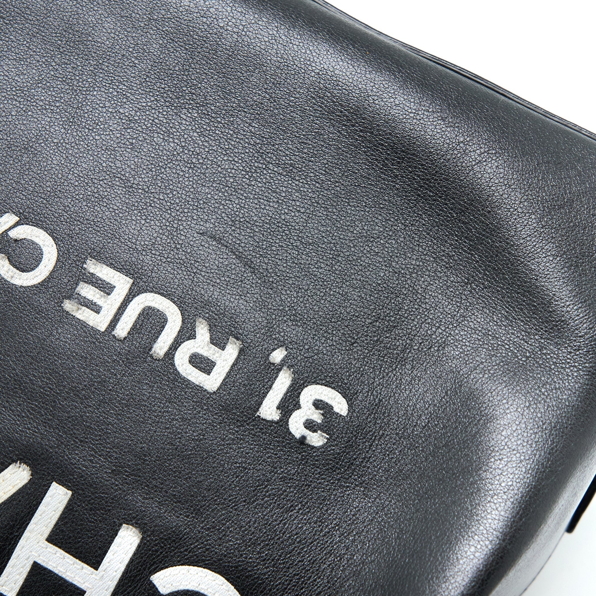 Chanel Vintage Cambon Tote Bag Calfskin Black
