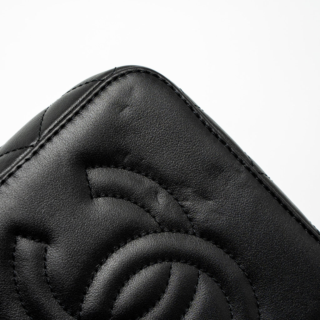 Chanel Top Handle Vanity Crossbody Bag Calfskin Black Brushed  (Microchip)