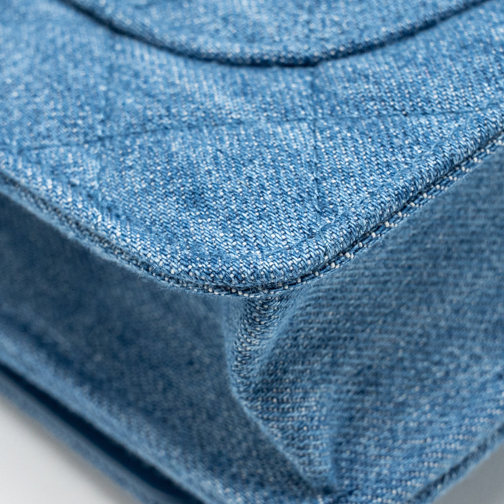 Chanel Pearl Crush Wallet on Chain Denim Blue  (Microchip)
