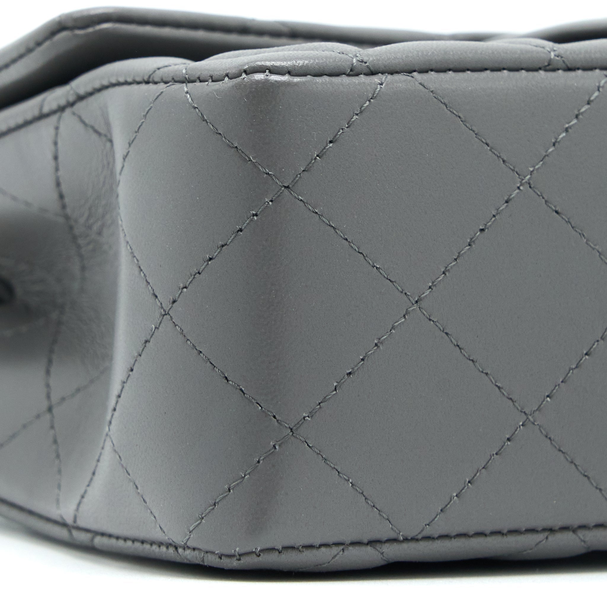 Chanel 22A Mini Rectangular Flap Bag Lambskin Grey L (Microchip)