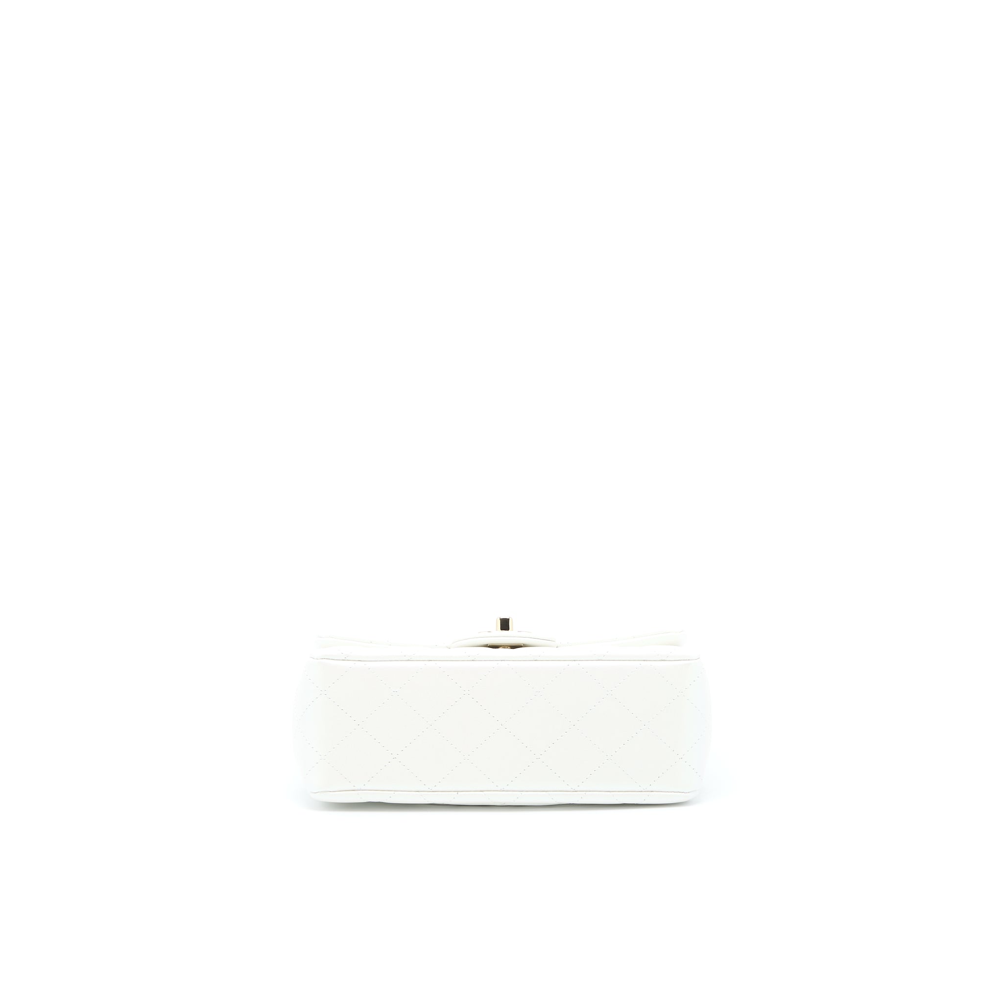 Chanel Classic Mini Rectangular Flap Bag Calfskin Iridescent White L