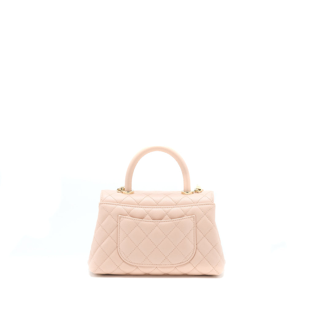 Chanel 21A Small Coco Handle Caviar ND022 Rose Clair / Light Pink L