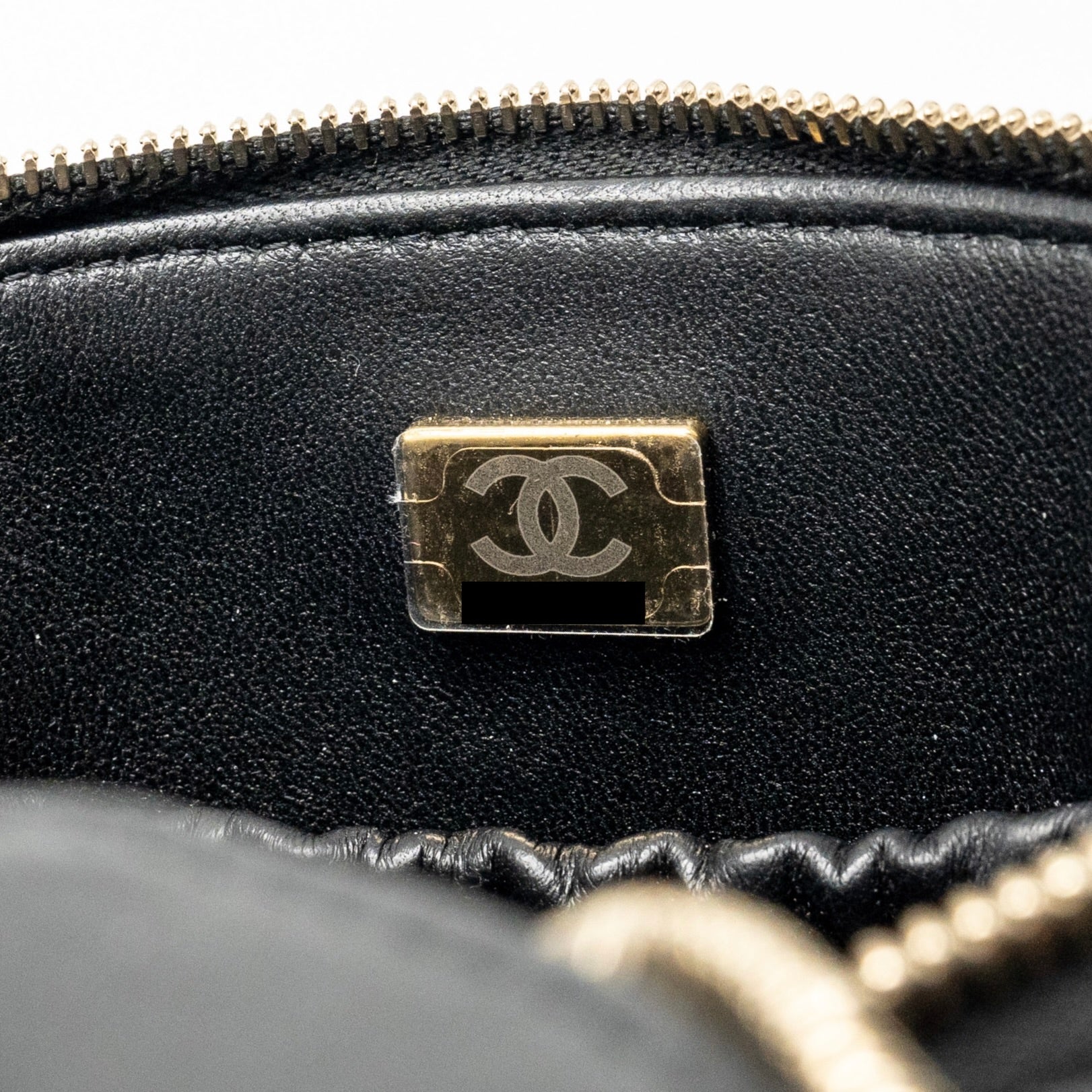 CHANEL Afternoon Tea Top Handle Vanity Case With Chain Lambskin Black  (Microchip)