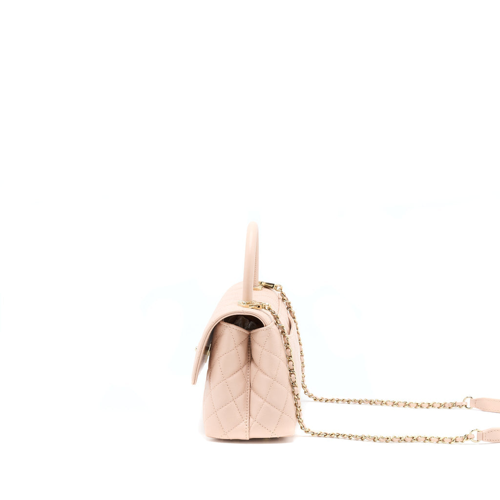 Chanel 21A Small Coco Handle Caviar ND022 Rose Clair / Light Pink L