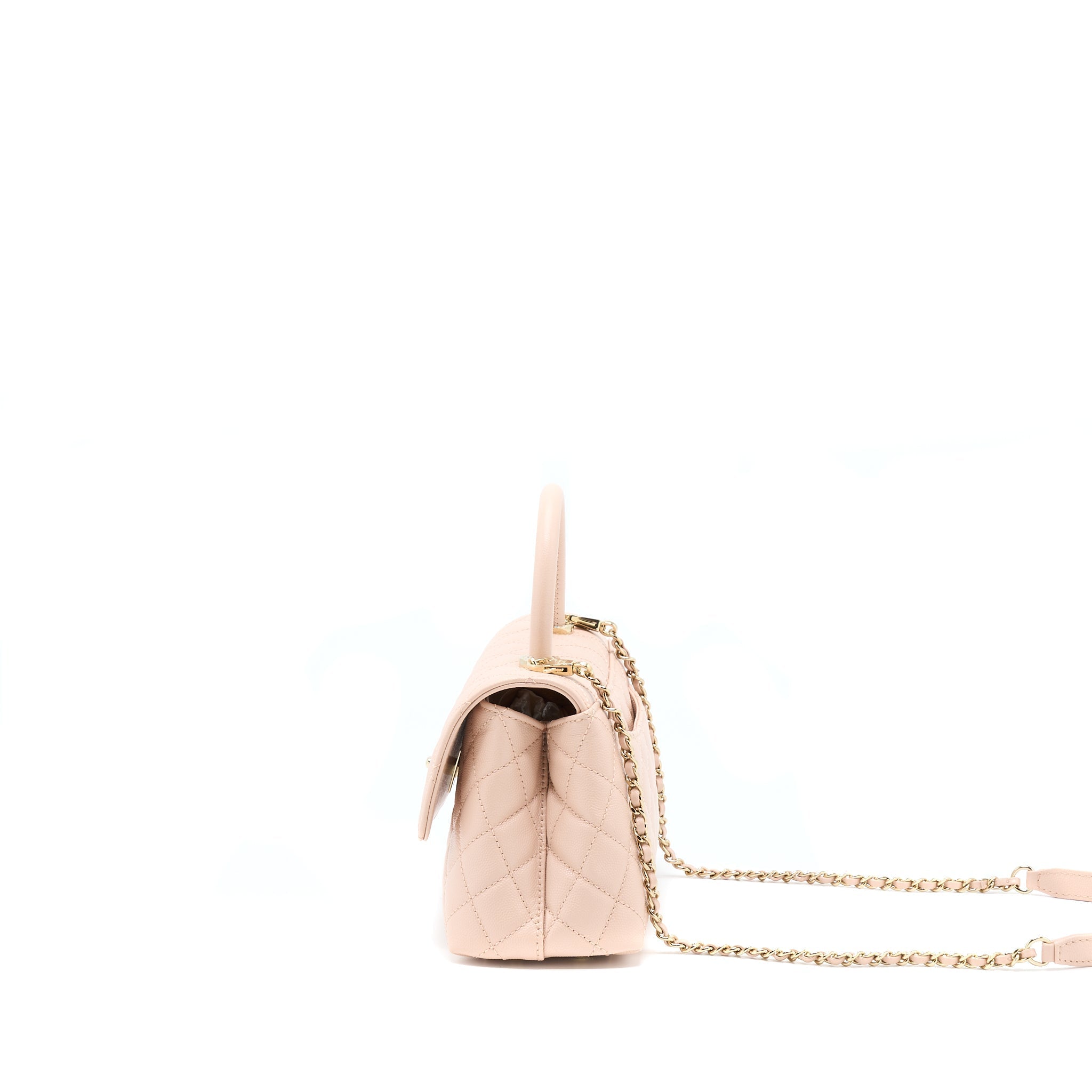 Chanel 21A Small Coco Handle Caviar ND022 Rose Clair / Light Pink L