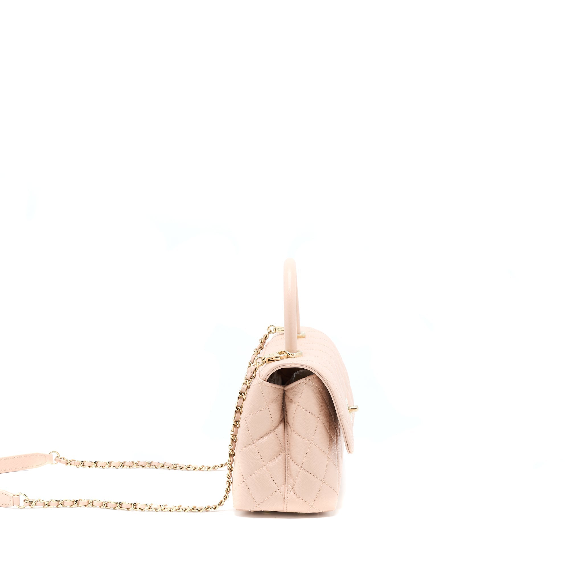 Chanel 21A Small Coco Handle Caviar ND022 Rose Clair / Light Pink L