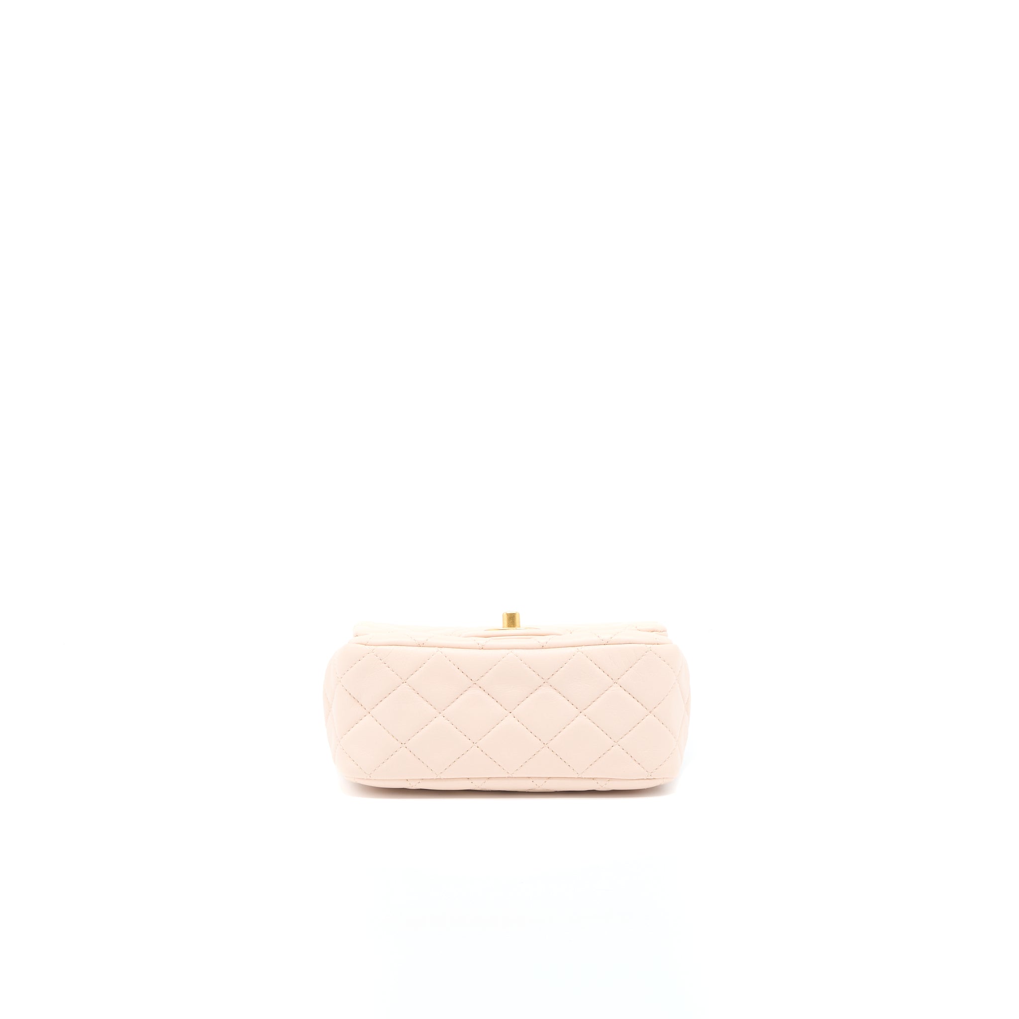 Chanel Pearl Crush Mini Square Lambskin Light Beige Brushed (Microchip)