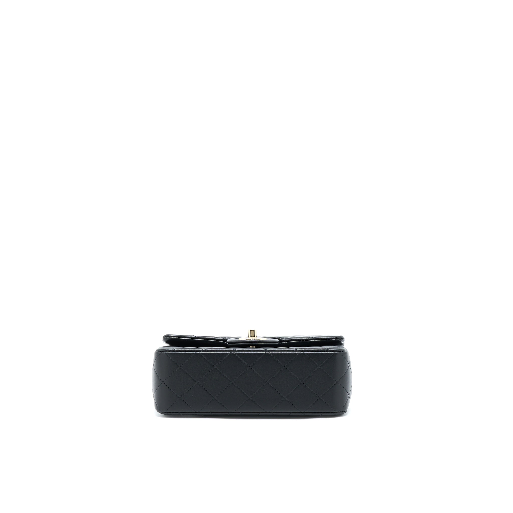 Chanel Top Handle Mini Rectangular Flap Bag Lambskin Black L