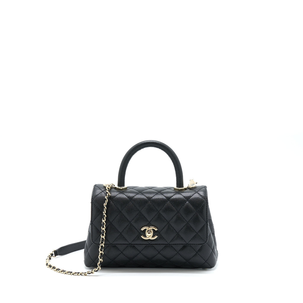 Chanel Small Coco Handle Caviar Black L