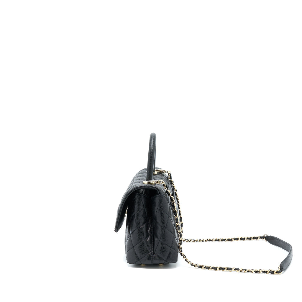 Chanel Small Coco Handle Caviar Black L