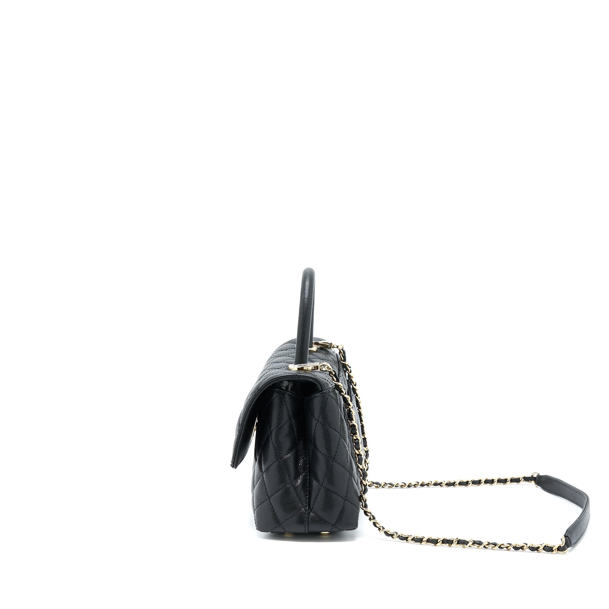 Chanel Small Coco Handle Caviar Black L